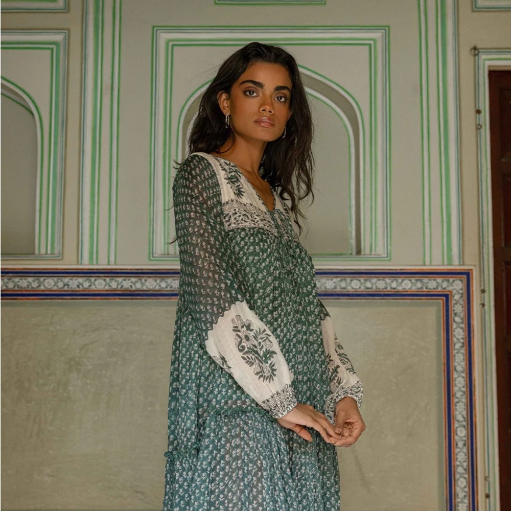 Daughters of India Rooh Mini Dress Pine
